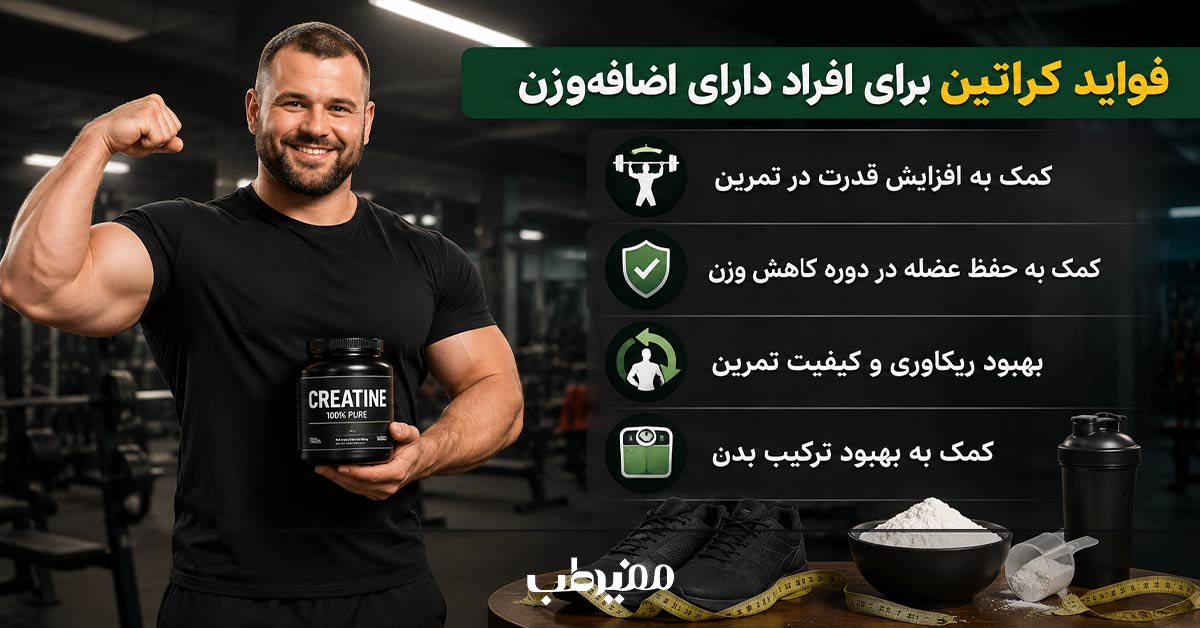مزایای مصرف کراتین برای افراد چاق