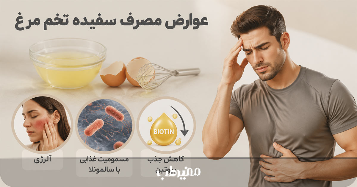 عوارض مصرف بیش از حد سفیده تخممرغ