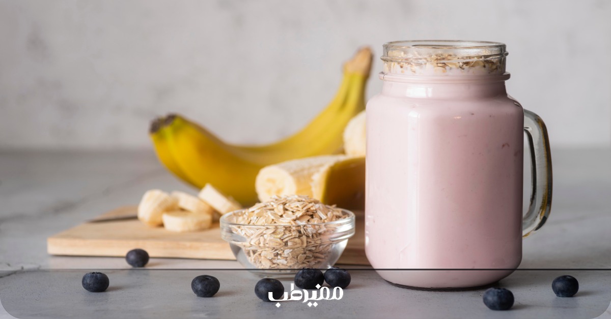 تهیه گینر خانگی با جو دوسر، موز و شیر